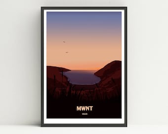 Mwnt print, Pembrokeshire print, Wales print.