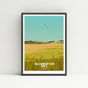Blewburton Hill, Blewbury print, unframed art print.