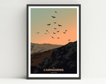 Cairngorms print, Cairngorms National Park, Scotland poster.