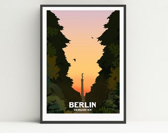 Berlin print, Berlin Tiergarten print, unframed Berlin print.