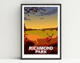 Richmond Park print, Richmond print, Teddington, Kew, London print