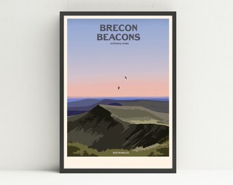 Brecon Beacons print, National Park print, Wales print.
