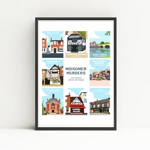 Midsomer Murders Locations Art Poster // Art Print // Wall Art