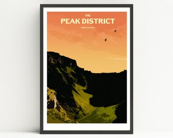 Peak District print, Winnats Pass, National Park print UK