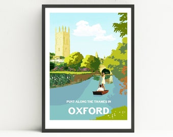 Oxford print, Oxford university poster, unframed Oxford print.