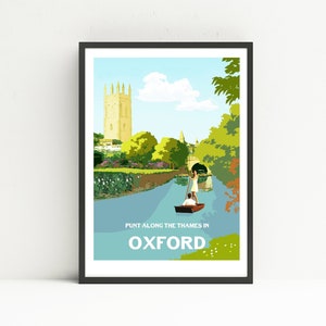 Oxford print, Oxford university poster, unframed Oxford print.