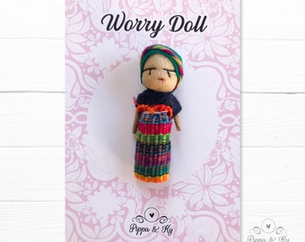 Muñecas Worry / Alivio de la ansiedad / Regalos de ansiedad / Muñeca de ansiedad / Alivio del estrés / Regalo de alivio del estrés / Alivio de la ansiedad para niños / Muñeca guatemalteca