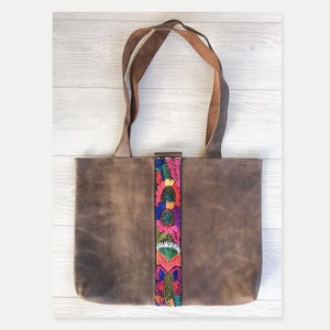 Leather Tote Bag for Women | Handmade Leather Tote Bag | Guatemalan Made Leather Bag | Leather Bag Gift | Leather Tote Bag Gift