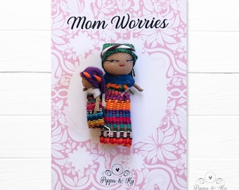 Muñecas Worry / Regalo Madre / Regalo para Alivio de la Ansiedad para Mamá / Regalo para Mamá Nueva / Regalo para Mamá / Muñeca Guatemalteca Handmade Worry / Mom Worries