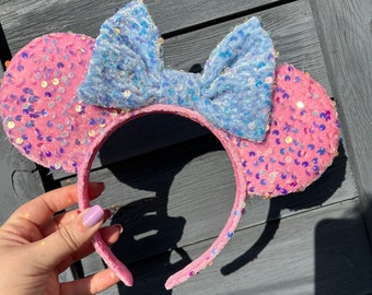 Pink and Blue Sparkle Mouse Ears