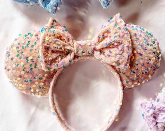 Pastel Peach Sparkle Mouse Ears