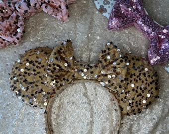 Gold glitter sequin mouse ears