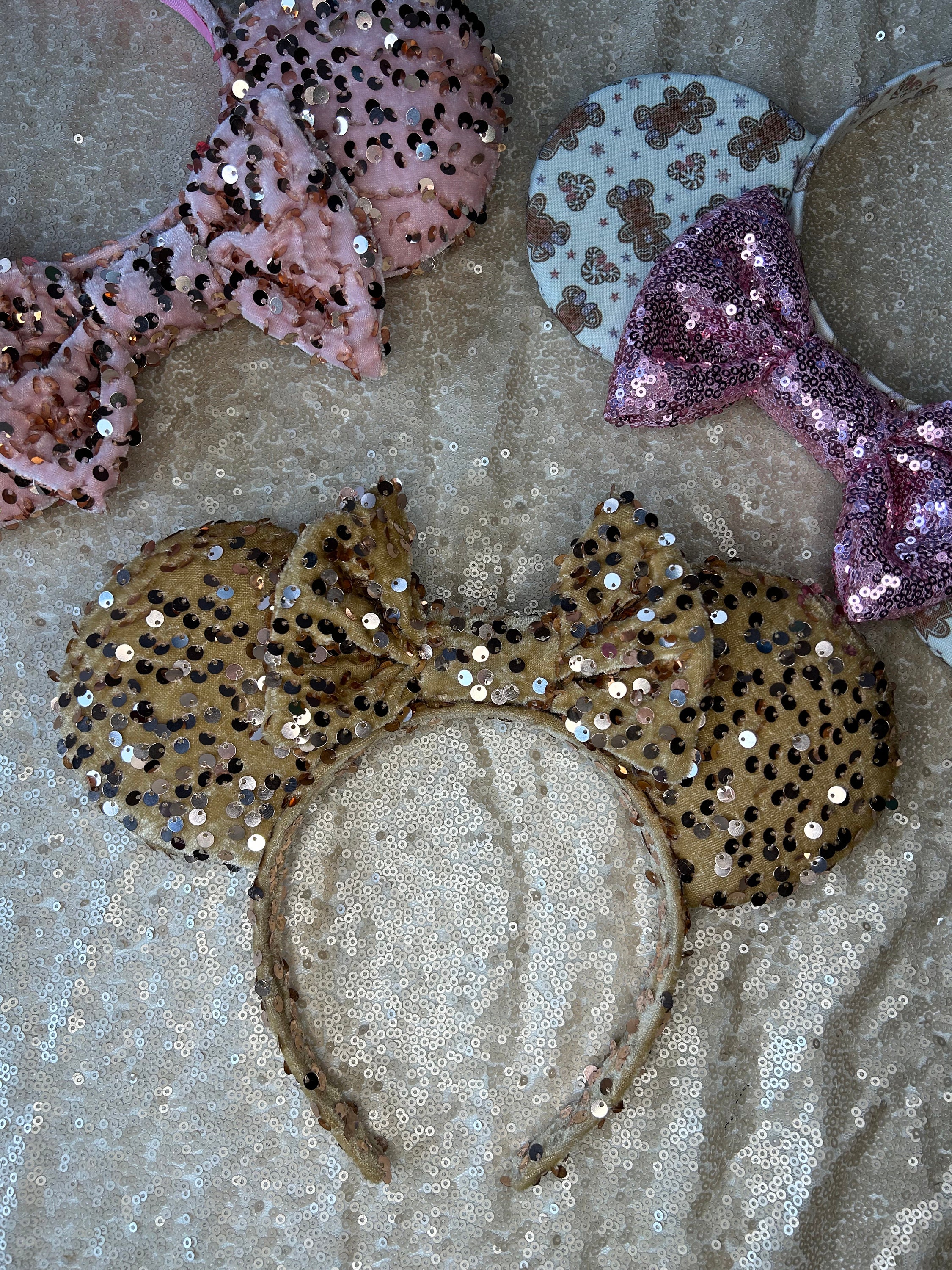 Gold glitter sequin mouse ears