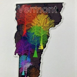 Vermont Pride Sticker, Vermont Gay Pride, Vermont Gay Pride Sticker, LGBTQ Sticker, Vermont Rainbow Sticker,  Vermont Pride Decal, Vermont