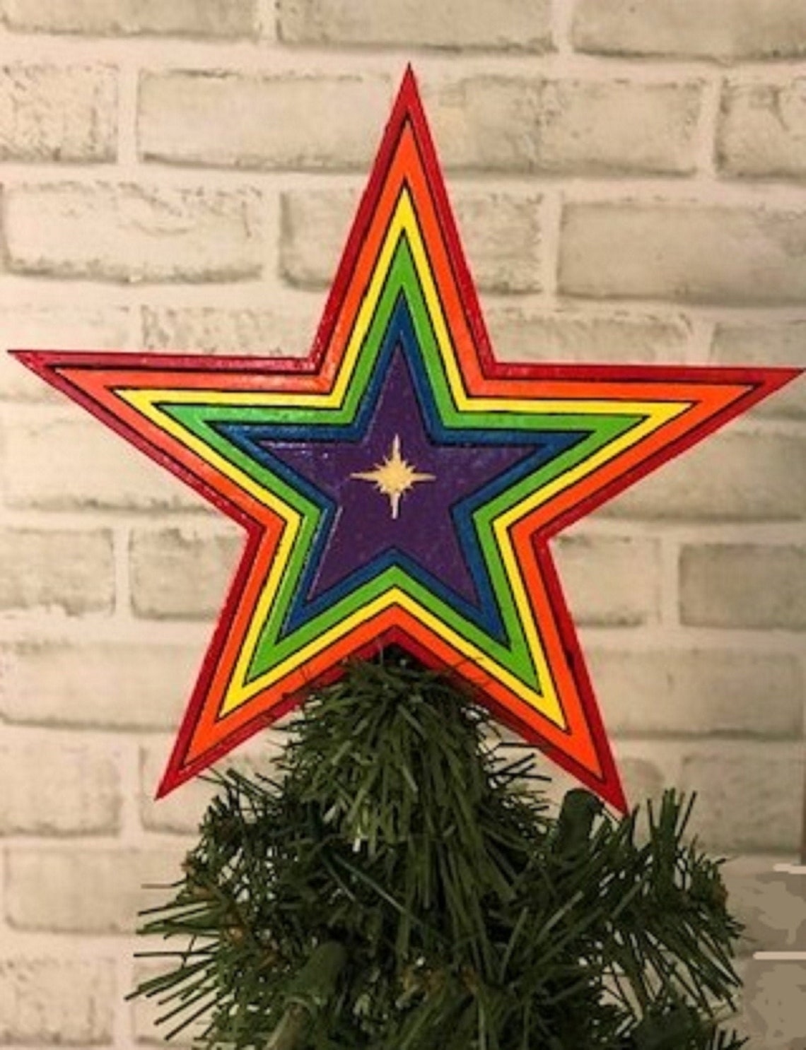 Gay Pride Tree Topper Gay Pride Star Tree Topper Gay Etsy