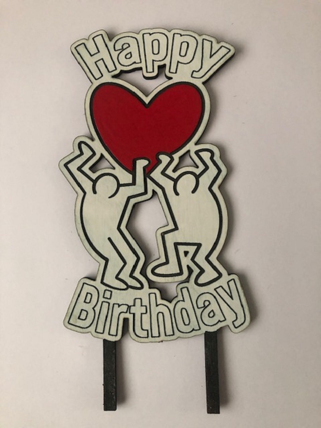 Birthday Cake Topper, Heart Birthday Cake Toppers, Red Heart Cake ...