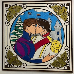 Custom Gay Painting, Gay Happily Ever After Art, Gay Male Art, Custom Gay Male Art, Gay Wall Art, Gay Pride Art, Gay, Gay Gift, Gay Wedding