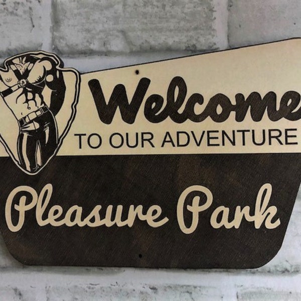 Pleasure Park Sign, Pleasure Park, Custom Finland Sign, Tom of Finland Gifts, Customized Gay Sign, Personalized Gay Sign, Gay Gifts, Gay Art