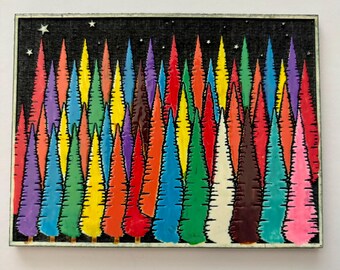 Pride Ornament, Pride Christmas Ornament, Rainbow Pride Ornament, Ornament, Pride Pines Ornament, Custom Pride Rainbow Ornament, Handpainted