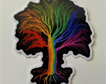 Rainbow Tree Pride Sticker, Gay Tree Gay Pride,  Pride Sticker, LGBTQ Sticker,  Gay Pride Sticker, Pride 2021 sticker