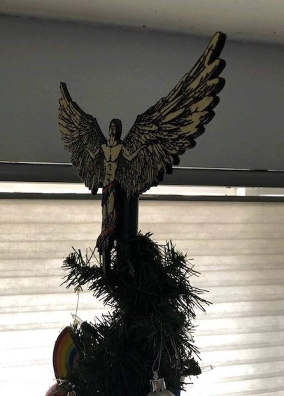 Pride Male Angel Tree Topper Male Angel Topper Wood Male Etsy