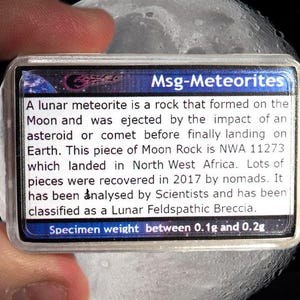 Genuine Moon Rocks Genuine Moon Rock! - Fragment of a Lunar Meteorite in a Display Box ...