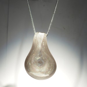 Glas &#39;Galaxy&#39; LUNAR METEORIT Anhänger mit Sterling Silber Kette (Large size)