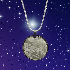 Muonionalusta Iron Meteorite Pendant (Large) With Sterling Silver chain