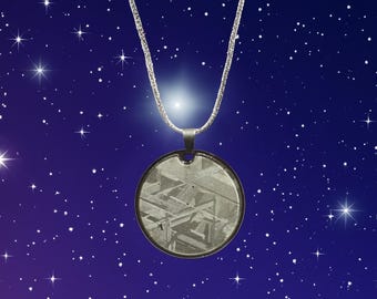 Muonionalusta Iron Meteorite Pendant (Large) With Sterling Silver chain
