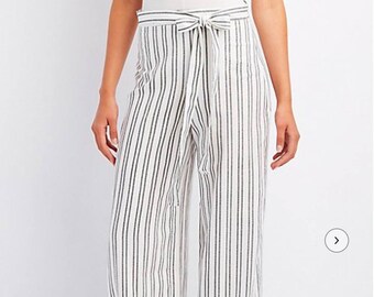 striped cotton palazzo pants