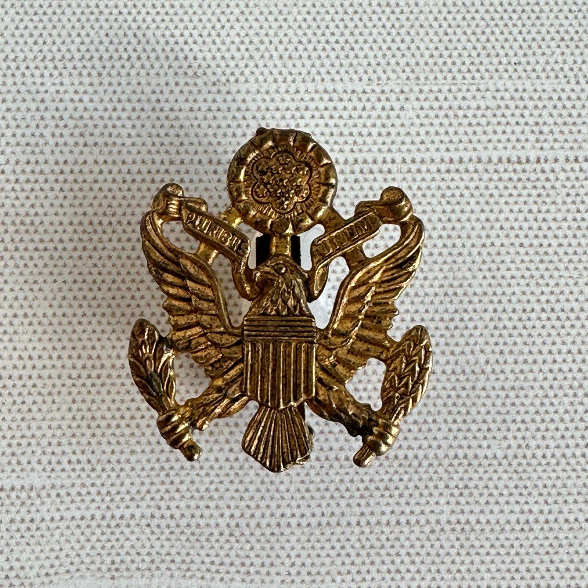 WWII Sweetheart Pin US Army Officer Eagle Brooch E Pluribus Unum Gilt ...