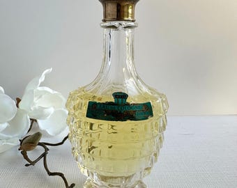 Botella de agua de colonia 4711: frasco de vidrio de mediados de siglo, tapón de esmalte rojo