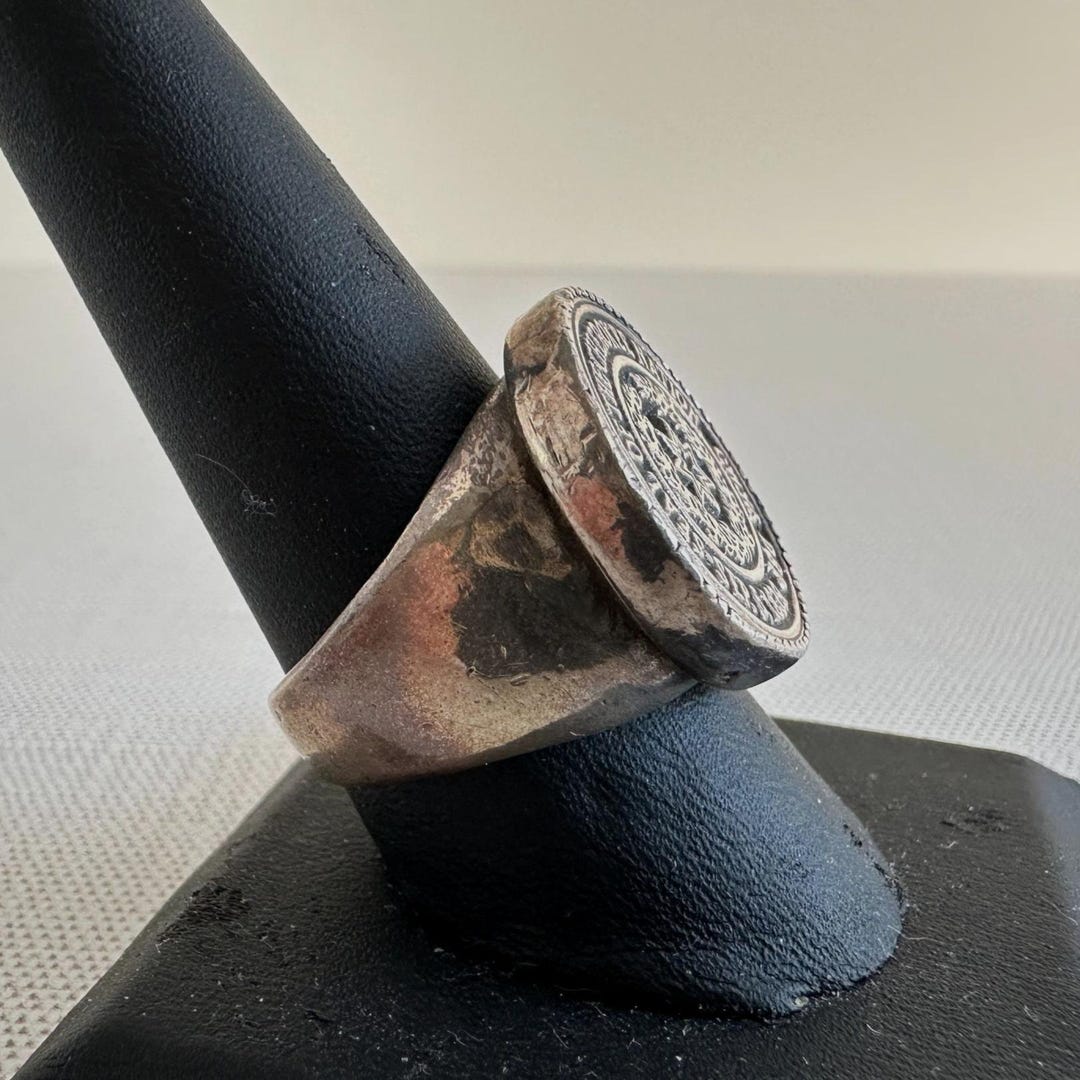 Silver Seel Ringe Cherokee Nation Sterling Silver Seal Ring Size 9.5 Artist Signed Native ...