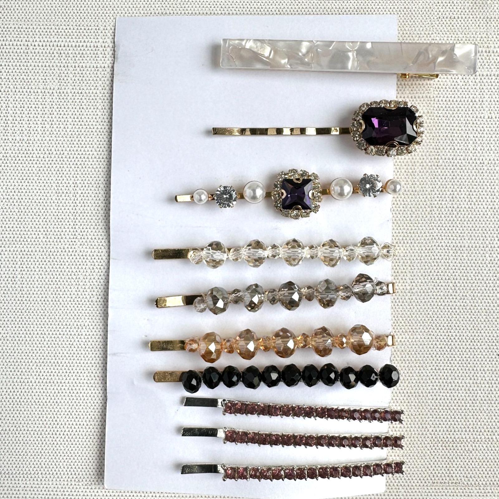 Barrette dangle Criss-cross wrap made with black glass and silver beads Cross Loc Cuffs - Etsy main image 2