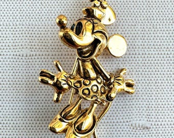 ディズニー ■ ミニーマウス ブローチ レトロ バルーン Napier ネイピア Vintage Napier Minnie Mouse Brooch | Enamel & Gold-tone Pin With