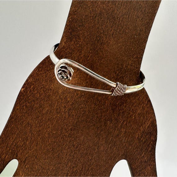 Sterling Silver Pinecone Bangle, Nature Inspired … - image 4