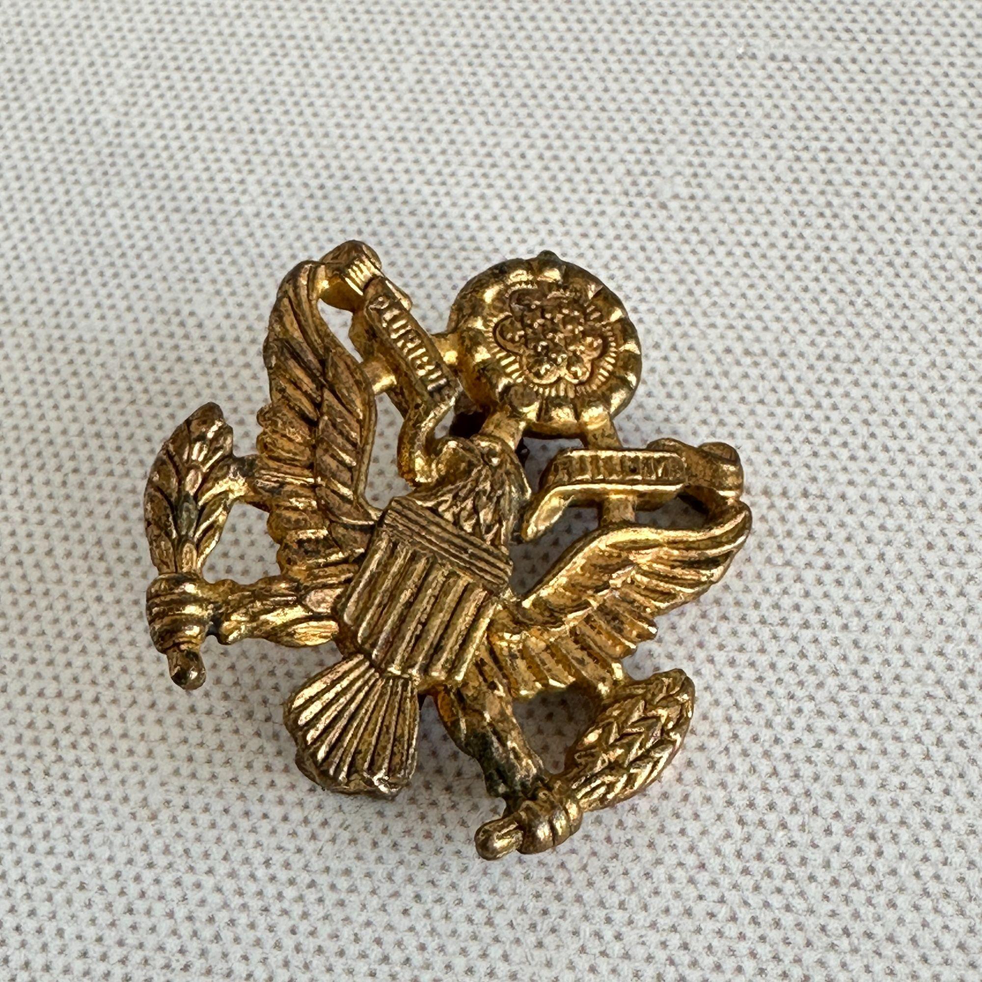 WWII Sweetheart Pin US Army Officer Eagle Brooch E Pluribus Unum Gilt ...