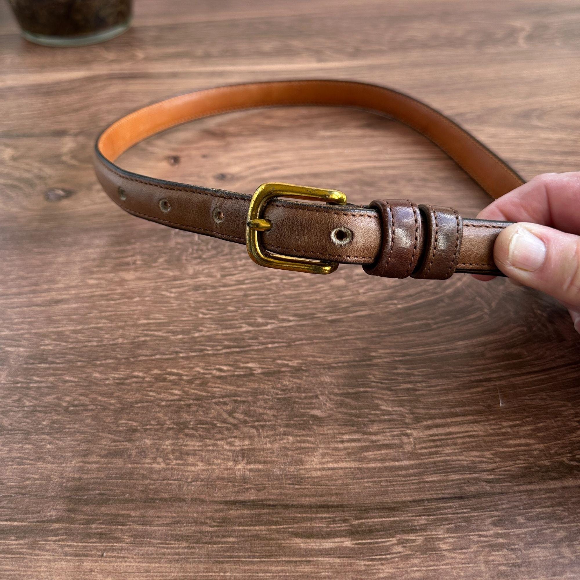 Coach Glove-Tanned Leather Skinny Belt in Tan Coach Glove Tanned - Etsy main image 4
