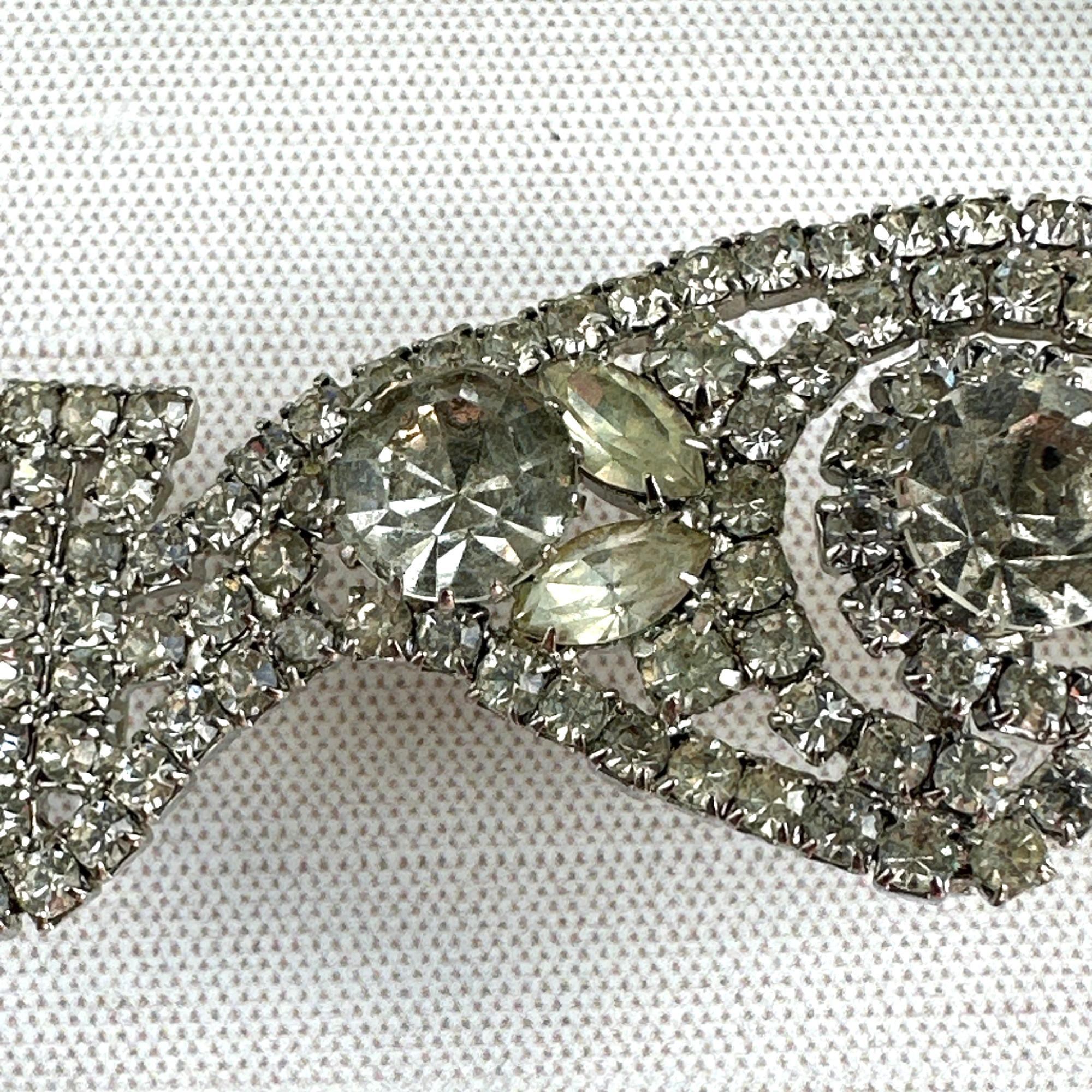 1940s Rhinestone Sash Buckle Belt Buckle -sash Buckle-scarf Holder Vintage Rhinestone  main image 3