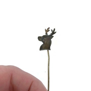 Vintage Brass Deer Antler Stick Pin: Costume Hat Jewelry