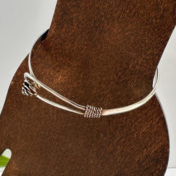 Sterling Silver Pinecone Bangle, Nature Inspired … - image 6