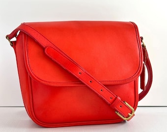 Vintage 1980s Coach Red Tailored Pouch 4110 Made in New York City