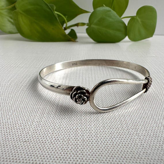 Sterling Silver Pinecone Bangle, Nature Inspired … - image 2