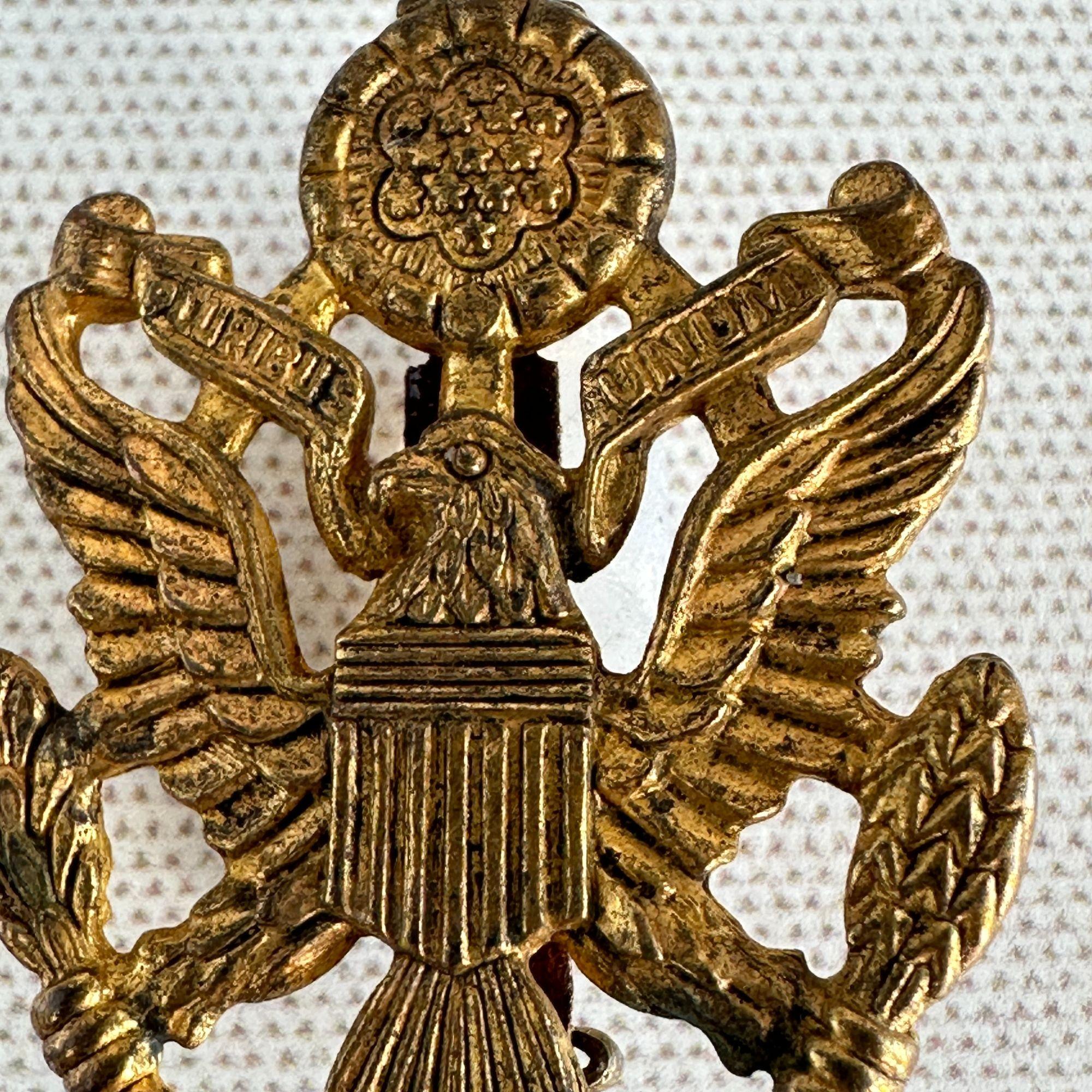WWII Sweetheart Pin US Army Officer Eagle Brooch E Pluribus Unum Gilt ...