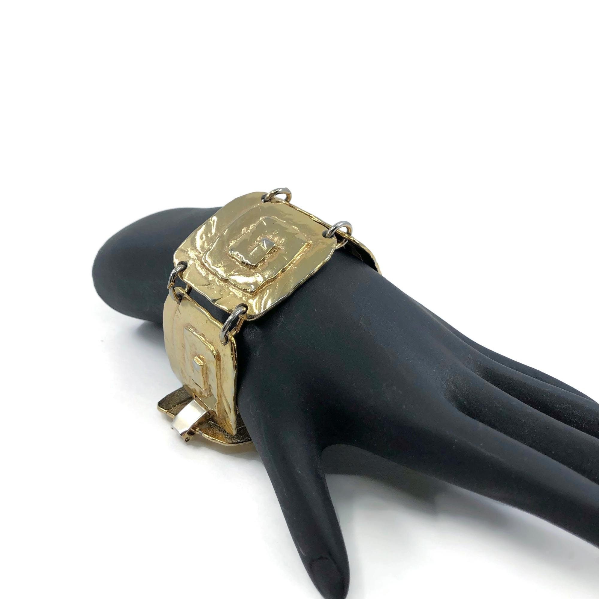 Mid Century 1950s Chunky Gold Tone Link Bracelet Signed Park - Etsy
