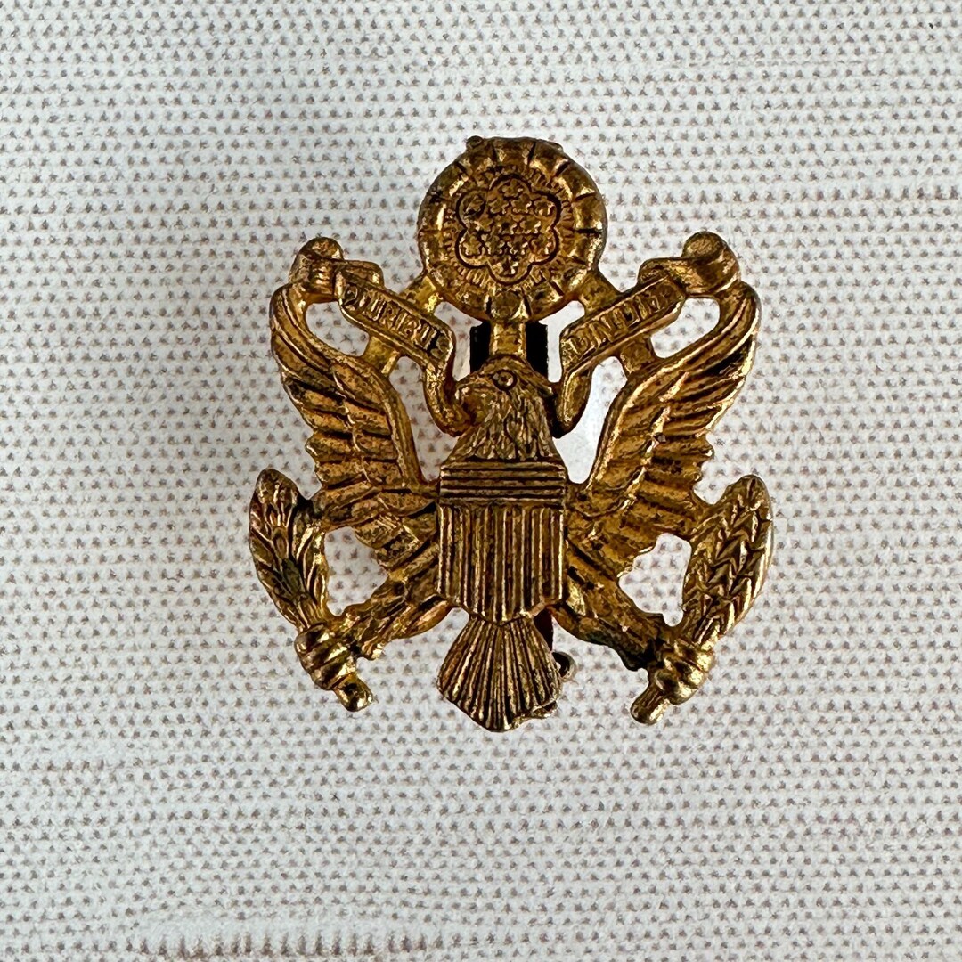 WWII Sweetheart Pin US Army Officer Eagle Brooch E Pluribus Unum Gilt ...