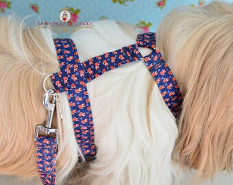HARNAIS for dog Fox Pattern harness Y dog dog handmade dog walk harness solid dog accessories small dog