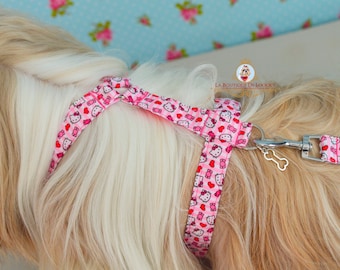 HARNAIS for dog Fox Pattern harness Y dog dog handmade dog walk harness solid dog accessories small dog