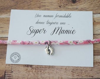 pregnancy announcement - personalized liberty Mamie bracelet - future grandmother - baby announcement - promoted to grandmother - birth gift