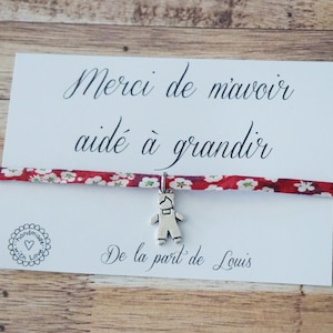 liberty bracelet Thank you for helping me grow - personalized teacher gift - thank you teacher nanny atsem nursery end of school year